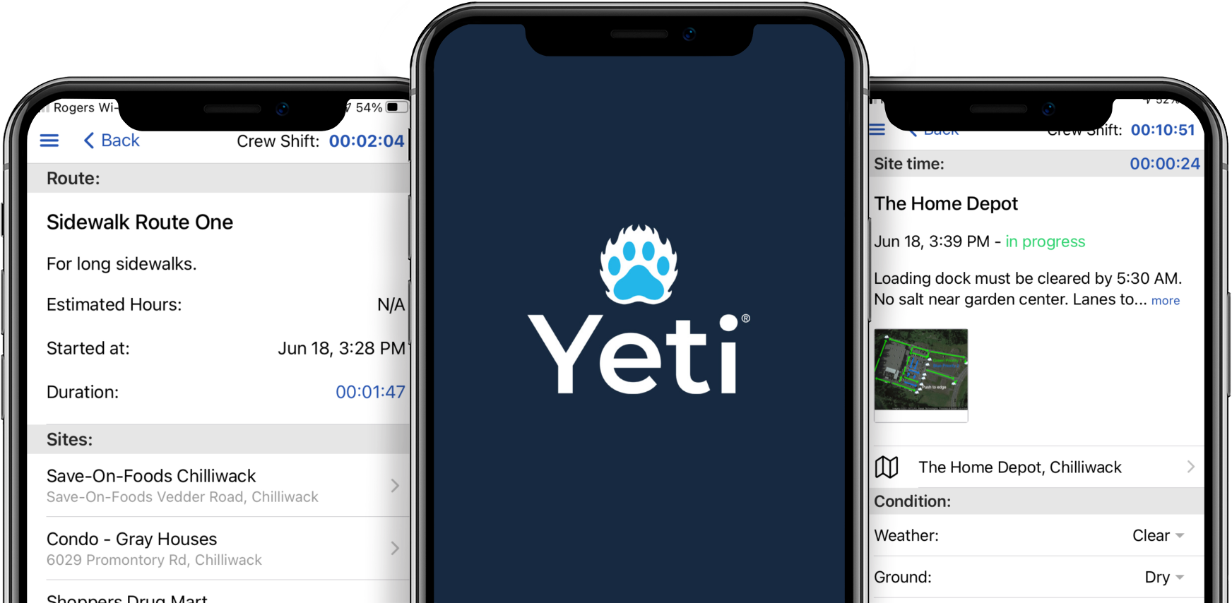 mock up of yeti on 3 phones